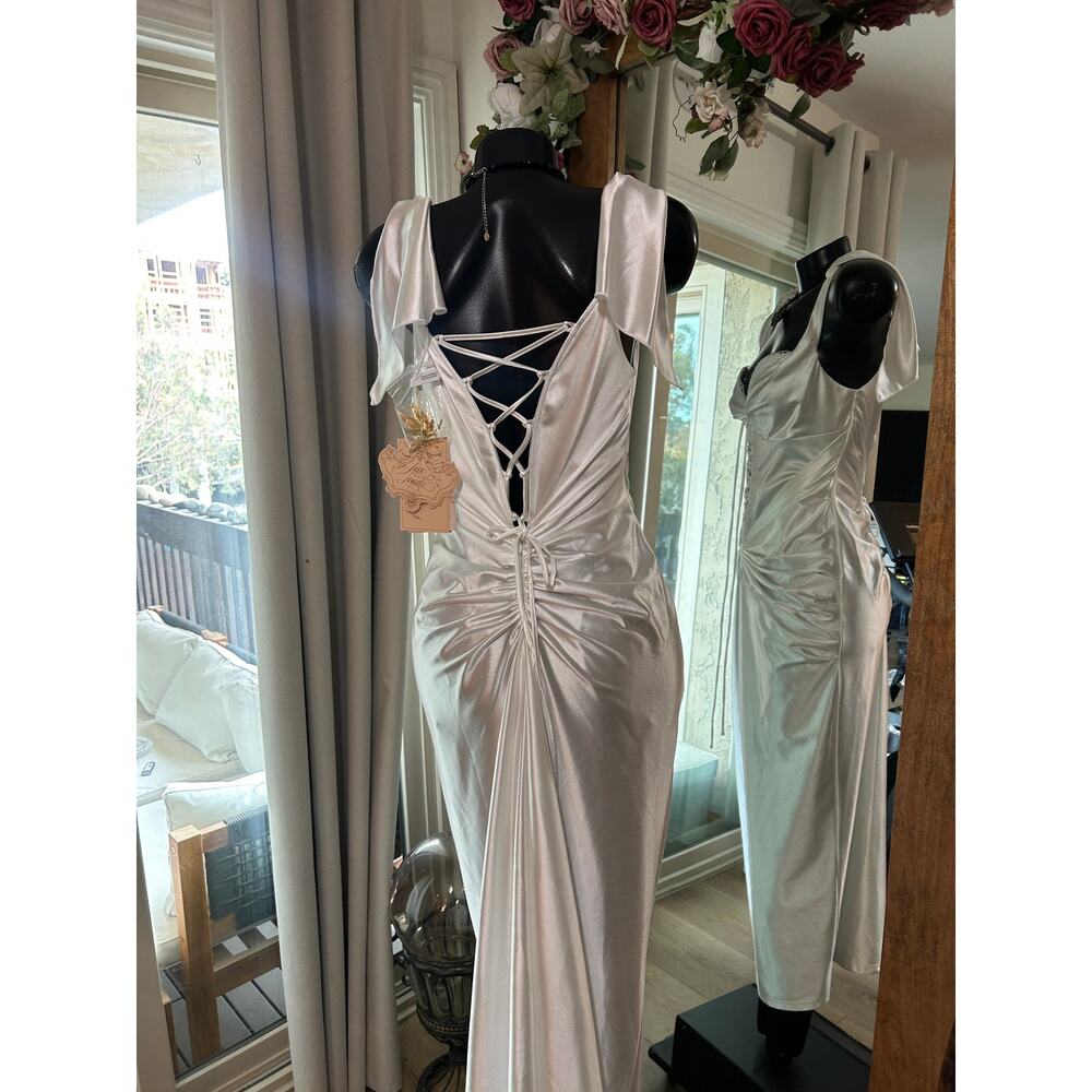 NWT LaceMade St. Phoenix Corset Dress White Satin Sz L fits M! With Birdies) - Picture 8 of 8